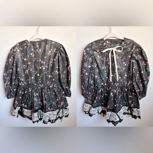 Vintage handmade dress with Lace Trim